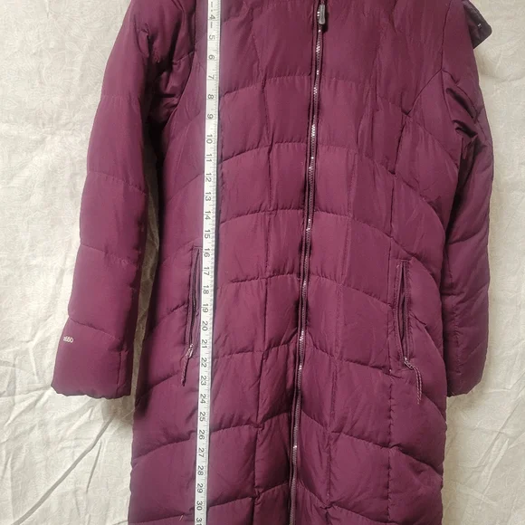 Eddie Bauer down long coat purple hooded - Picture 7 of 8